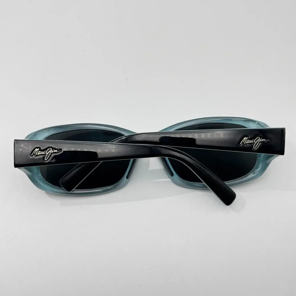 Maui Jim Sunglasses Punchbowl MJ219 03 Black Blue Frame Gray Polarized Glass